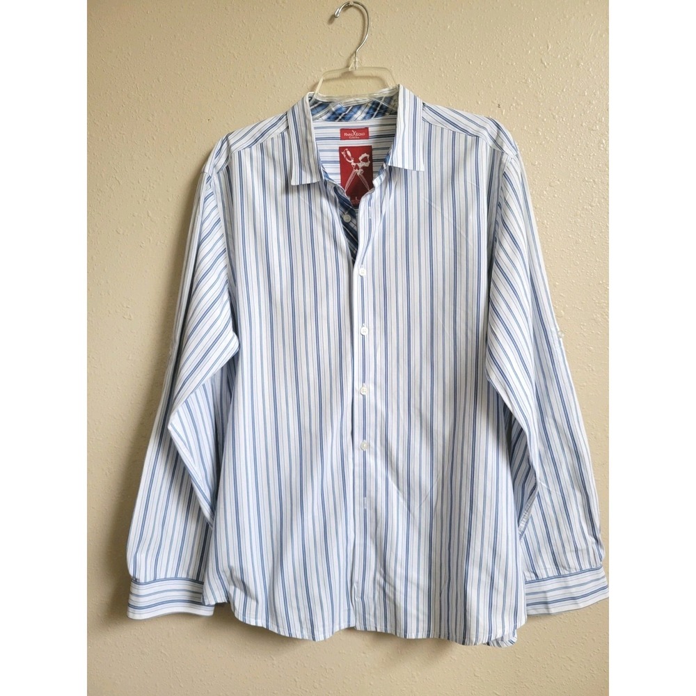 Marc Ecko Cut & Sew Well Hung Mens Striped Long Sleeve Button-Down Dress Shirt